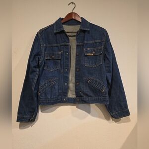 Gaucho's Denim Trucker Jacket Sz XS / Small Distressed Missing Seam Vintage